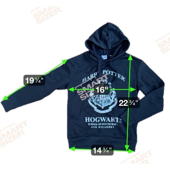 Harry Potter Hoodie Sweatshirt Black XS Hogwarts Crest Hoodie Black Polyester - Picture 9 of 9